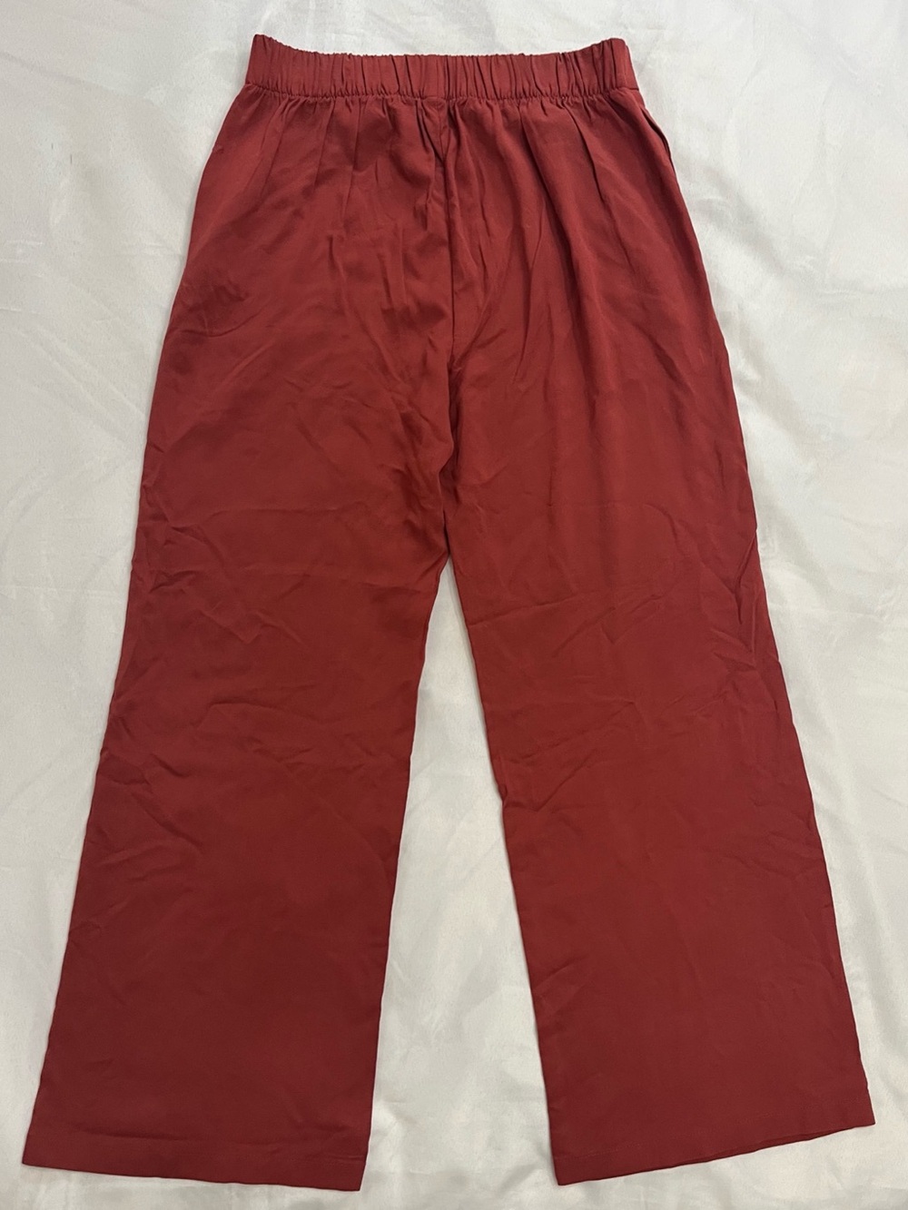 NWT Old Navy Wide-Leg Playa Pants in Cherry Birch (Clay Red) Size Medium - Picture 5 of 11